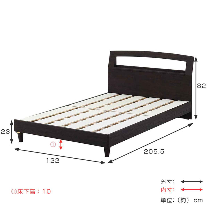 ベッド セミダブル 木製 ベッドフレーム コンセント ローベッド すのこ セミダブルベッド -3