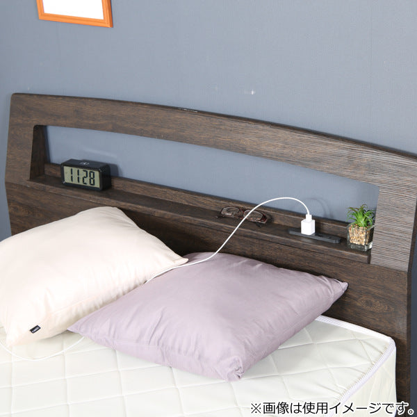 ベッド セミダブル 木製 ベッドフレーム コンセント ローベッド すのこ セミダブルベッド -14