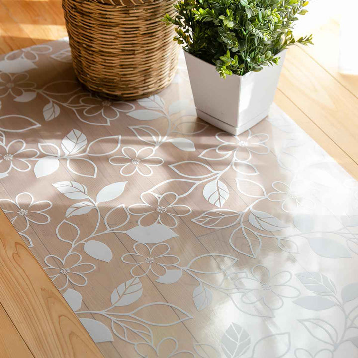 キッチンマット拭ける60×240cm柄物クリア