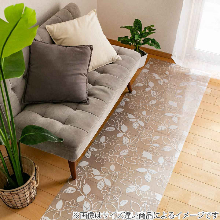 キッチンマット拭ける60×240cm柄物クリア