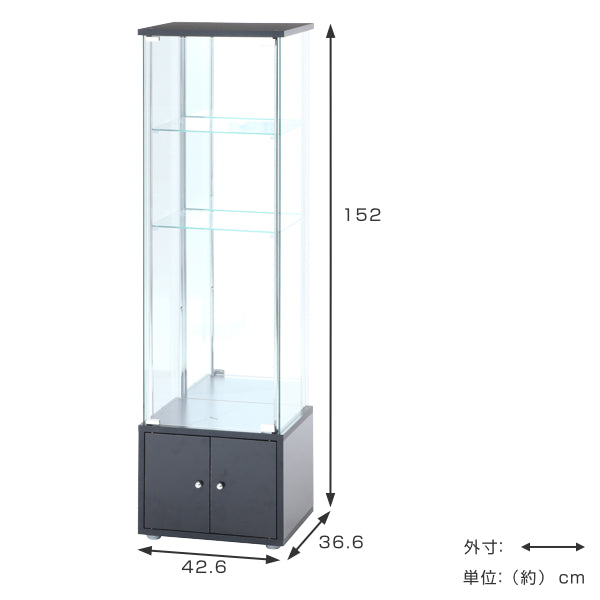 ガラスコレクションケース 収納庫付き ＢＫ TMG-G149-1 BK
