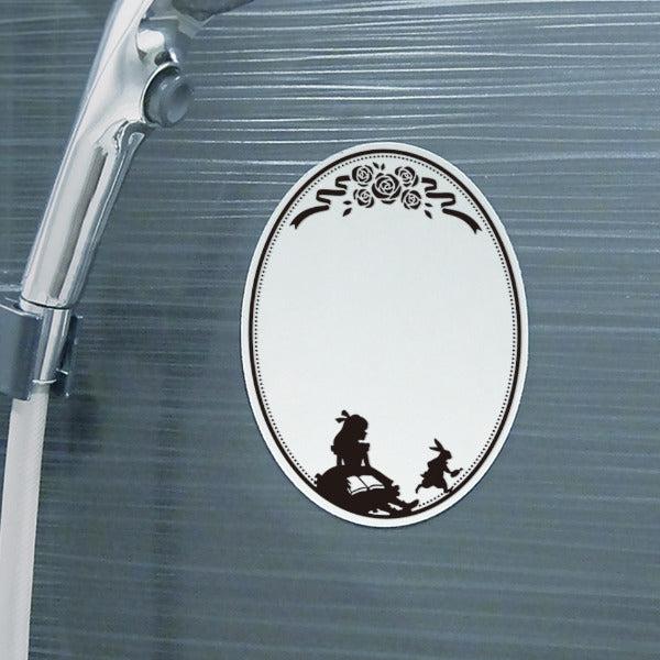 ミラー 不思議の国のアリス 丸形 ミラーステッカー ウォールミラー アクリル製 鏡 かがみ シール 壁