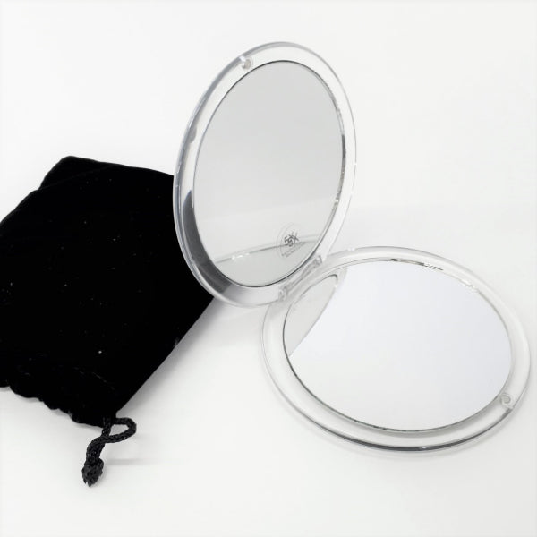 手鏡 コンパクトミラー カバー付き 鏡 コンパクト ミラー 丸形 サークル 等倍鏡