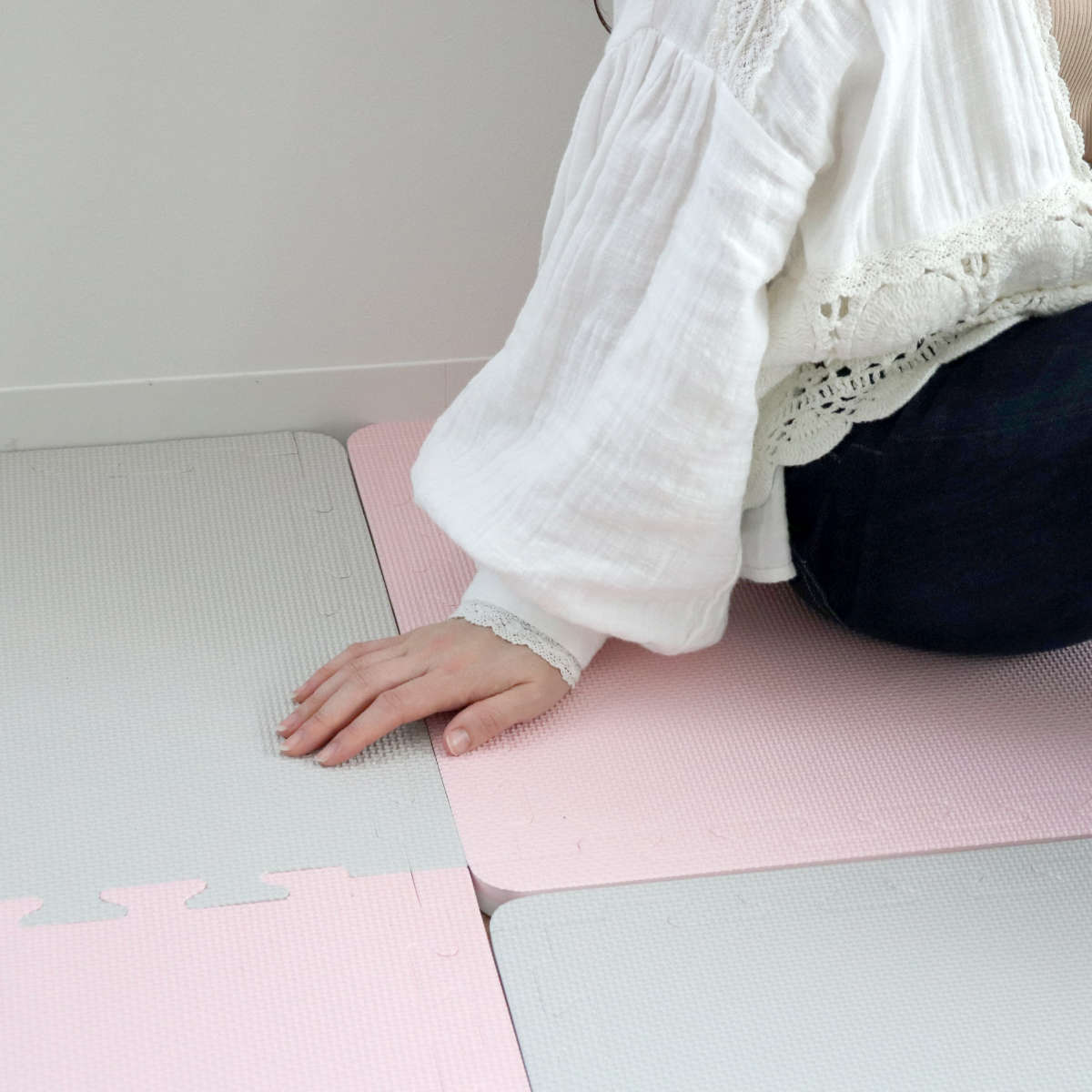 ジョイントマット 45×45cm 極厚 リバーシブル仕様 4枚組 ふち付き