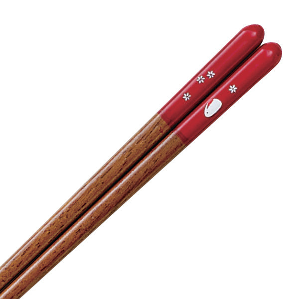 箸 18cm 華うさぎ 子供用 すべり止め 食洗機対応 木製 天然木 日本製