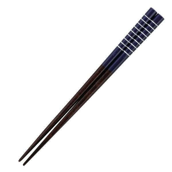 箸 18cm ランチタイム 白ライン 子供用 先角 木製 天然木 日本製