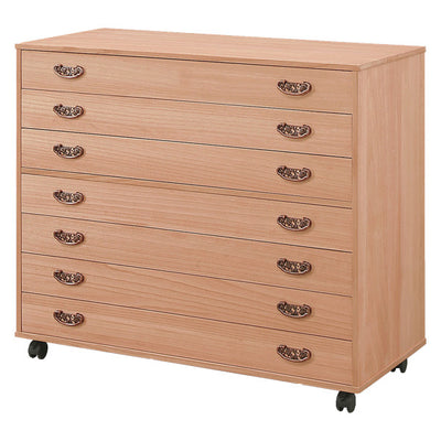 総桐チェスト 7段 桐たんす 柿渋仕上 キャスター付 日本製 幅100cm