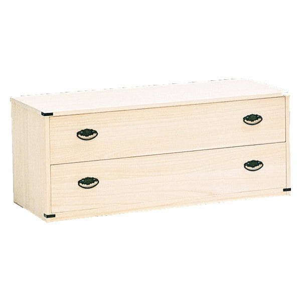 総桐チェスト 2段 桐たんす ロウ引き仕上 日本製 幅100cm -1