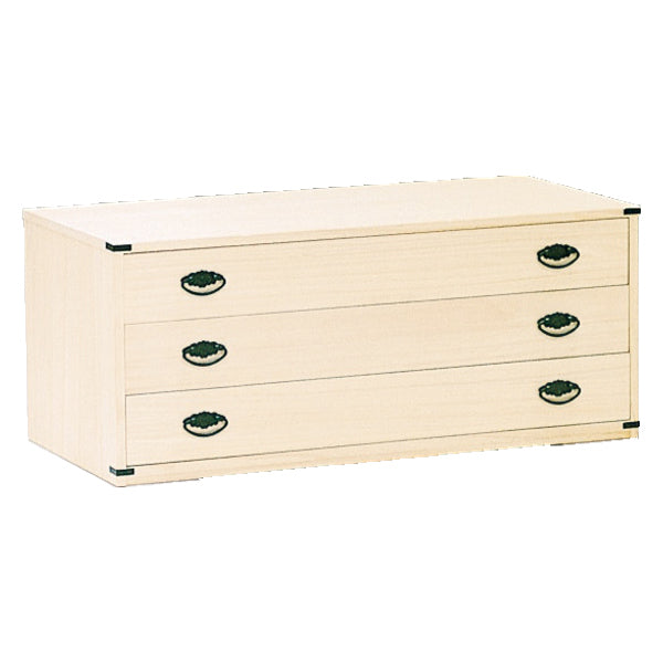 総桐チェスト 3段 桐たんす ロウ引き仕上 日本製 幅100cm -1