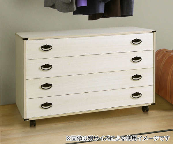 総桐チェスト3段クローゼット収納キャスター付日本製幅100cm