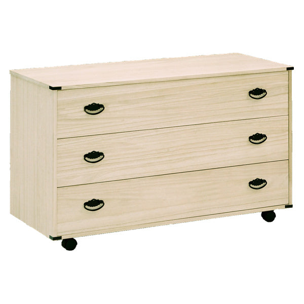 総桐チェスト3段クローゼット収納キャスター付日本製幅100cm