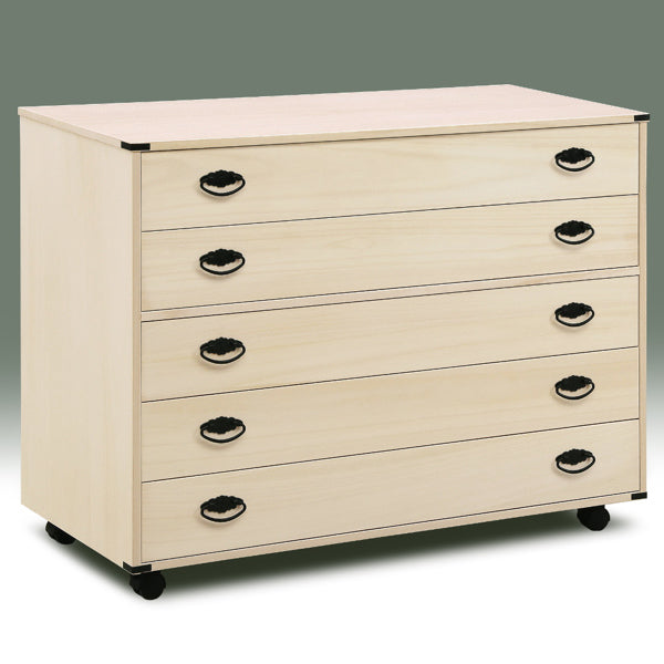 総桐チェスト5段クローゼット収納キャスター付日本製幅100cm