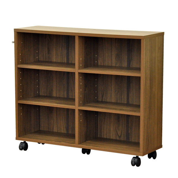 収納ワゴン 2列3段 文庫本ラック 可動棚タイプ キャスター付き 約幅79cm