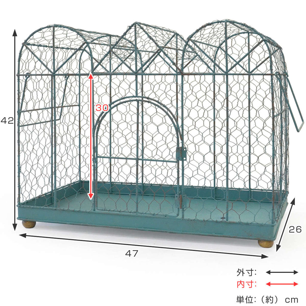 フラワーケージ プランター 鉢入れ 鳥かご ブルーハウスフラワー