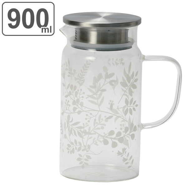 ピッチャー 冷水筒 900ml クールテイスト 耐熱ガラス 麦茶ポット お茶 