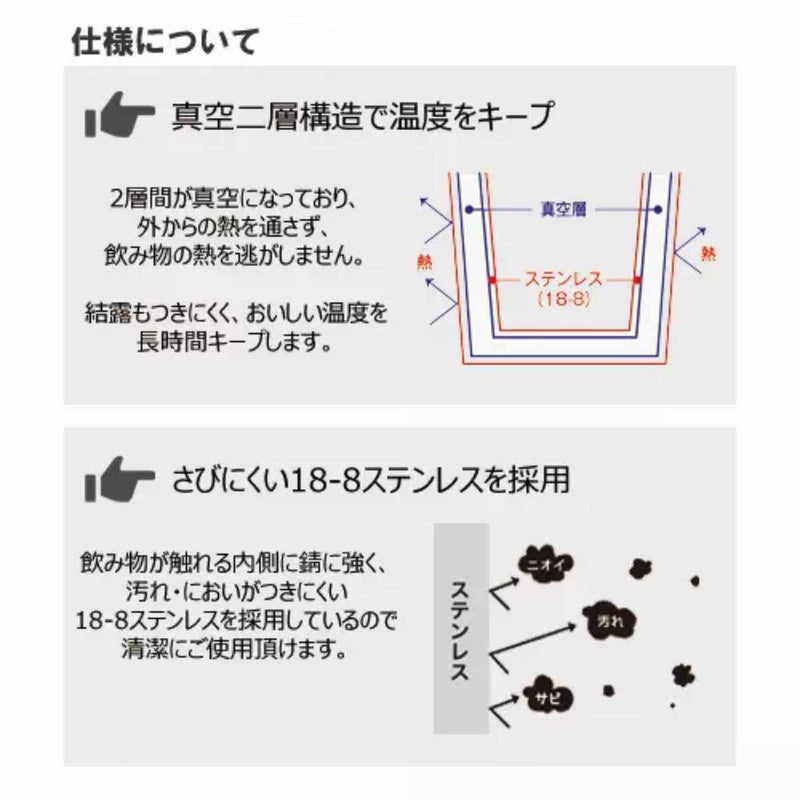 タンブラー 450ml Zalatto サーモタンブラー ステンレス 真空二重構造