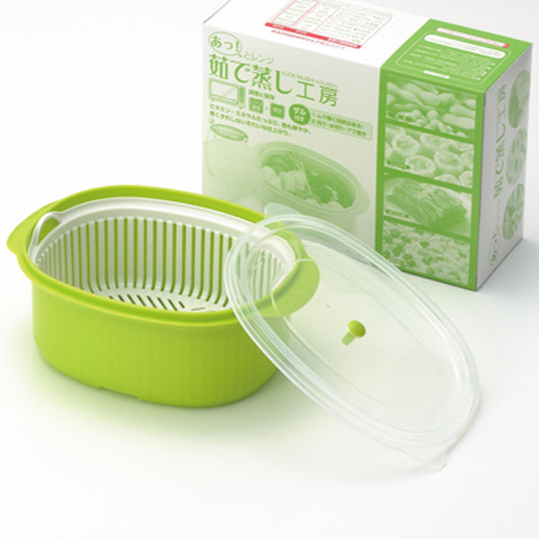 イモタニ レンジ蒸し器 茹で蒸し工房 日本製 へばり ざる付き 圧力調整