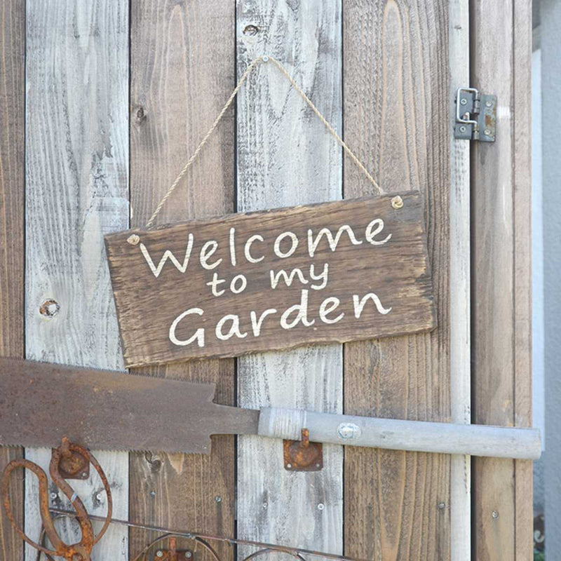 サインボード ウェルカムボード サインプレート Welcome to my garden 木製