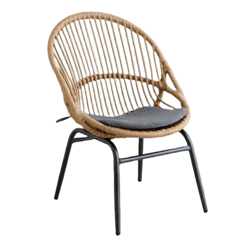 チェア 座面高43cm ラタン風 籐家具風 オーバルチェア アジアン リゾート 椅子