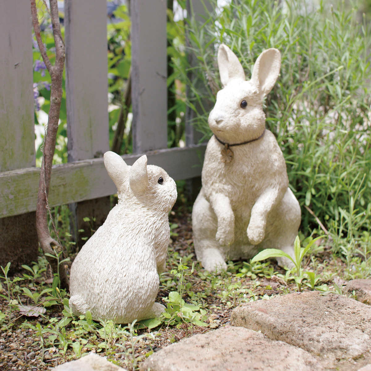 花飾りの白うさぎ II - Lladro-Japan - アンティーク雑貨