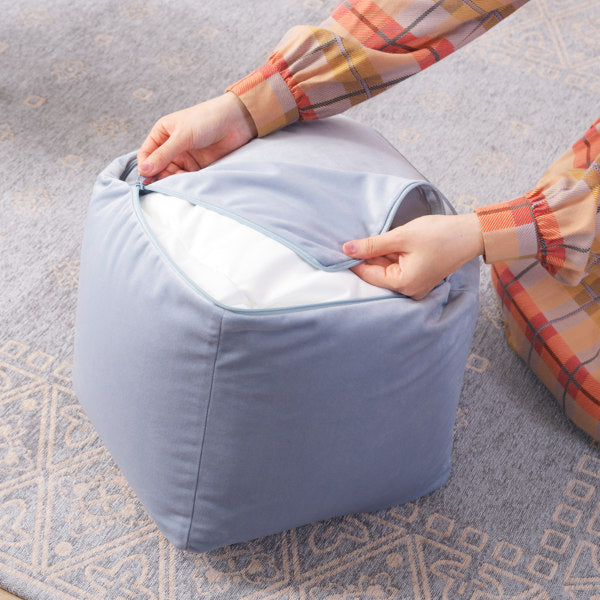 ビーズクッション コンパクト 小さめ カバー クッション ベロア ミニビーズクッション かわいい -15