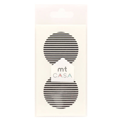 マスキングテープ 丸 10枚入 ボーダー 直径5cm mt CASA seal