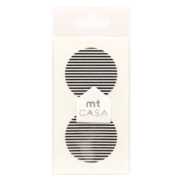 マスキングテープ丸10枚入ボーダー直径5cmmtCASAseal