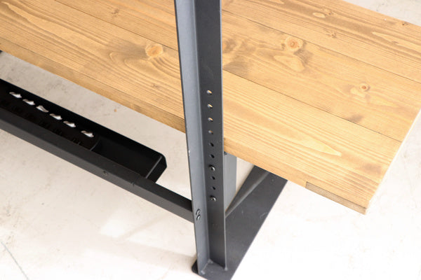 テレビ台 幅130cm 高さ調整 木製 天然木 配線 収納 スチール テレビボード デスク おしゃれ -12