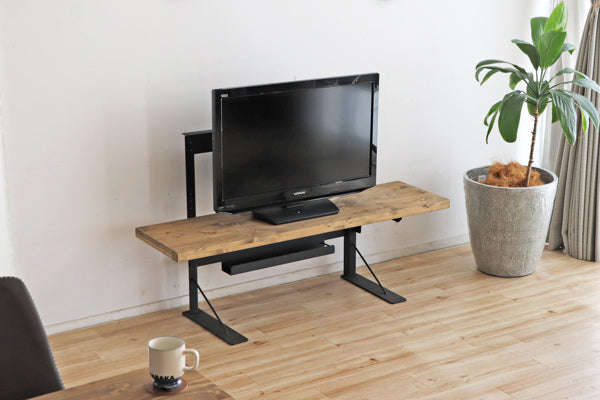 テレビ台 幅130cm 高さ調整 木製 天然木 配線 収納 スチール テレビボード デスク おしゃれ -5