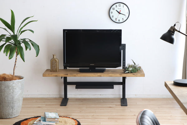 テレビ台 幅130cm 高さ調整 木製 天然木 配線 収納 スチール テレビボード デスク おしゃれ -10
