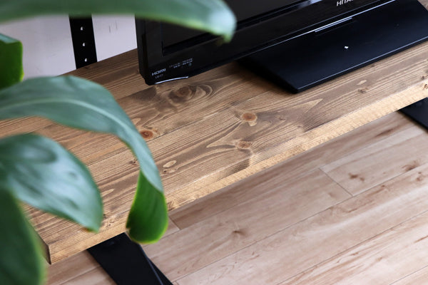 テレビ台 幅130cm 高さ調整 木製 天然木 配線 収納 スチール テレビボード デスク おしゃれ -11