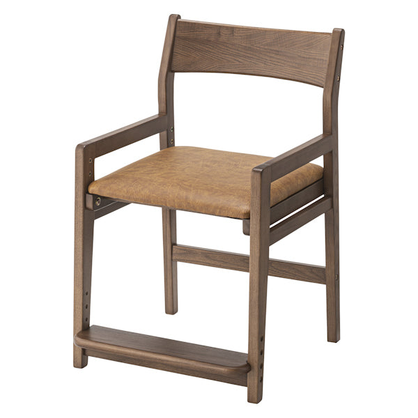 キッズチェア 高さ調整 子供用 木製 天然木 レザー調 ダイニング チェア 学習チェア おしゃれ