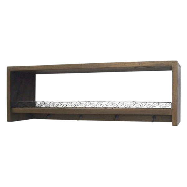 ガーデニング収納 ガーデンラック フックシェルフ 壁掛け 木製