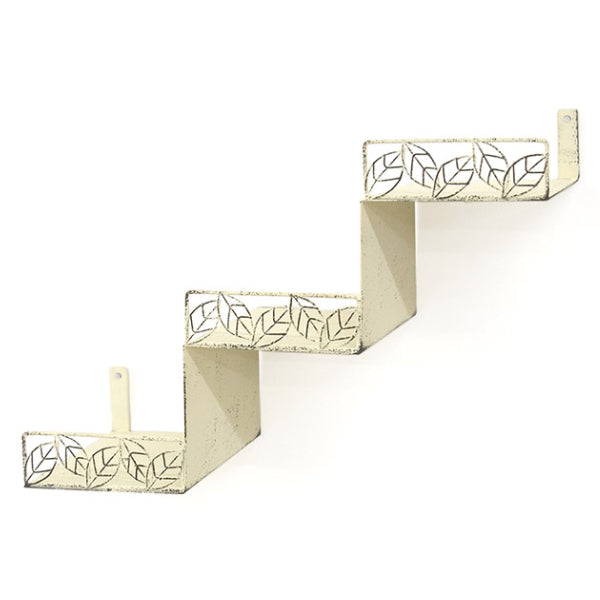 ガーデニング収納 ガーデンラック 3ステップメタルシェルフ リーフ 壁掛け