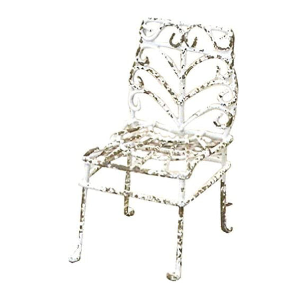 オーナメント ガーデニング 園芸 ミニチュアパーツ アイアンチェアー ホワイト