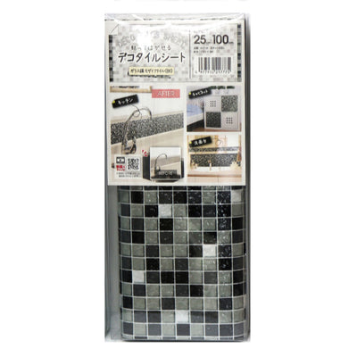 デコタイルシール モザイクタイル 25cm×100cm 貼ってはがせる リメイクシート