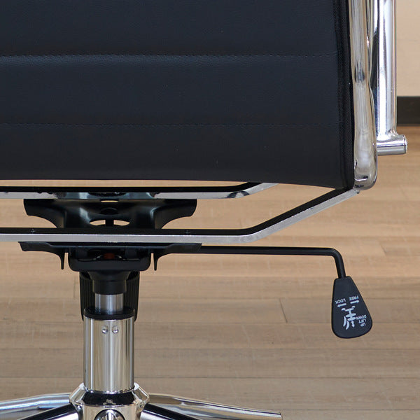 オフィスチェア ハイ 座面高42.5～50cm レザー調 高さ調整 会議 役員 椅子 ロッキング キャスター チェア