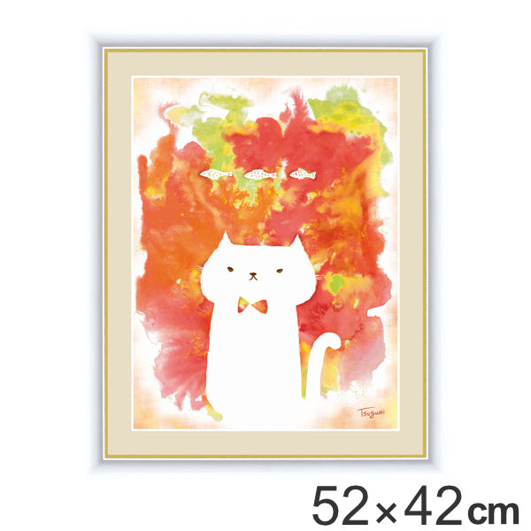 絵画 『ねこ』 52×42cm 木下つぐみ 額入り 巧芸画 インテリア