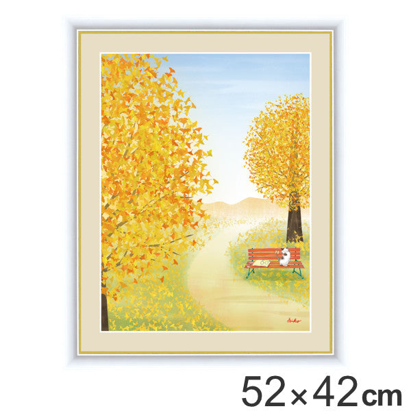 絵画 『イチョウの木』 52×42cm 鈴木みこと 額入り 巧芸画 インテリア