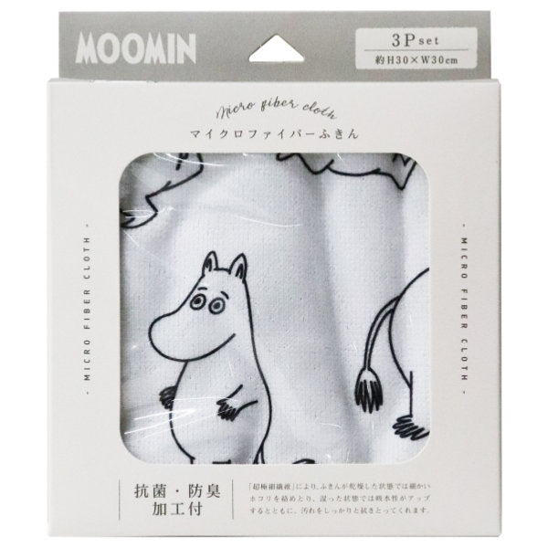 ふきん同柄3枚セットMOOMINマイクロファイバーふきん