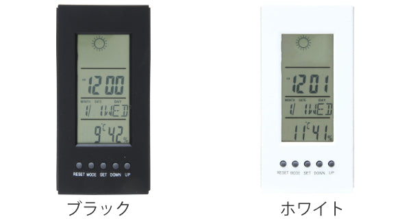 置き時計 プロメ デジタル 時計 目覚まし時計 温度計 湿度計 天気表示