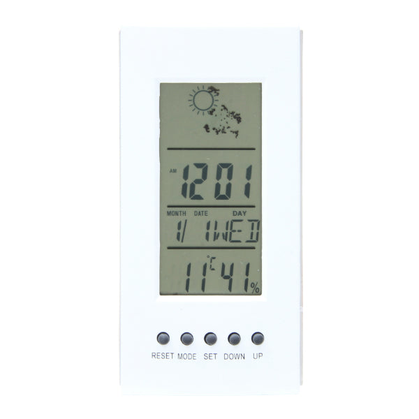 置き時計 プロメ デジタル 時計 目覚まし時計 温度計 湿度計 天気表示