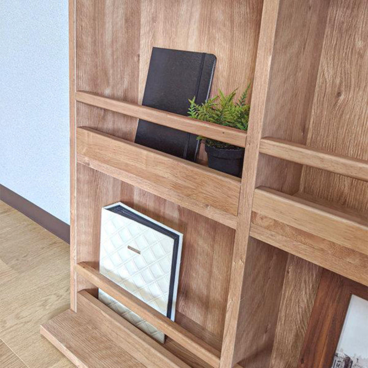 書棚奥行きスリムコミックシェルフヴィンテージ調ハイタイプ幅80cm