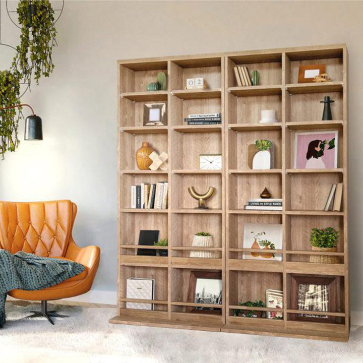 書棚奥行きスリムコミックシェルフヴィンテージ調ハイタイプ幅80cm