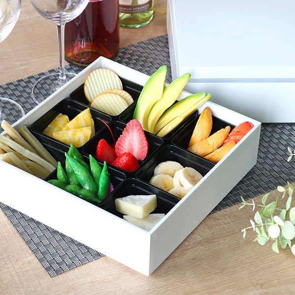 お重　天然　未使用　　4個　重箱 弁当箱 重箱 2段 3400ml 3人 4人用 21cm 角 二段重 ホワイト – ハウジー