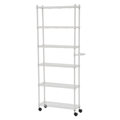 スチールワゴン 6段 ハイタイプ スリム ホワイト 幅60cm