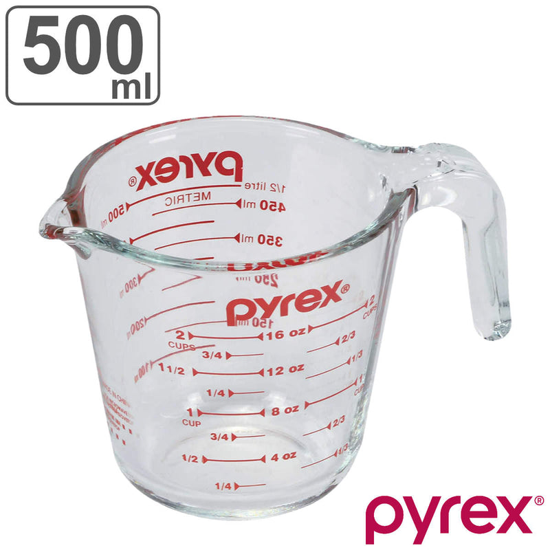 PYREX計量カップ500ml耐熱ガラス取っ手付きメジャーカップ