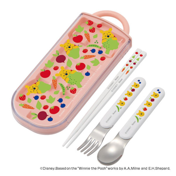 トリオセット 抗菌 スライド式 箸 スプーン フォーク くまのプーさん LOVEGROW 子供