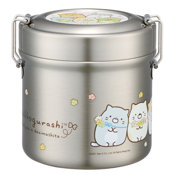 弁当箱 保温 抗菌 600ml 真空ステンレス 保温弁当箱 すみっコぐらし ねこのきょうだいにであいました