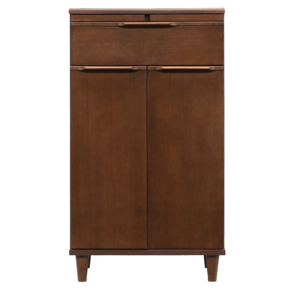 マルチキャビネットハイタイプ引出しスライドボード付突板仕上げ幅60cm